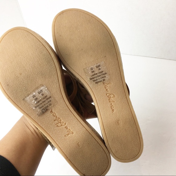 SZ 8 Sam Edelman Brown Sandal Platforms - Picture 7 of 8